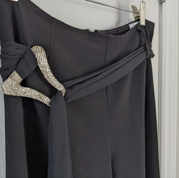 JOSEPH Ribkoff Wide Leg black pants Belted Pants size 8 T8 - Picture 6 of 10